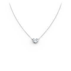 Puffed Heart Pendant with Gemstone – 10K Yellow Gold with Cubic Zirconia