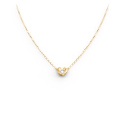 Puffed Heart Pendant with Gemstone in 10K Solid Yellow Gold with Diamond