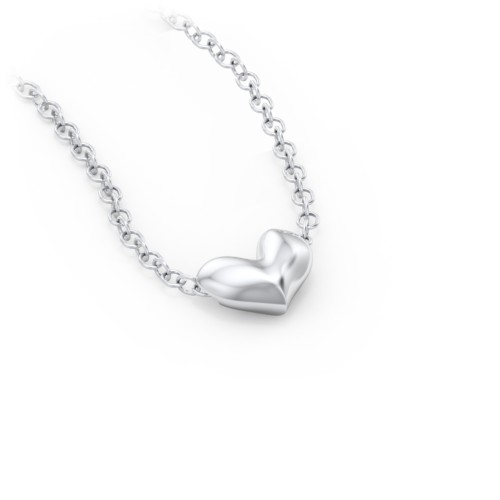 Puffed Heart Pendant – Sterling Silver