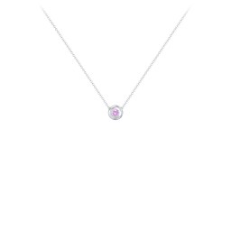 Solitaire 2mm Round Gemstone Pendant in 925 Sterling Silver with Amethyst
