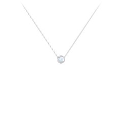 Solitaire 2mm Round Gemstone Pendant – 10K Yellow Gold with Blue Topaz
