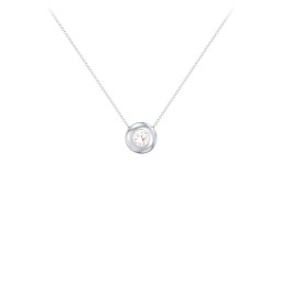 Solitaire 4mm Round Gemstone Pendant in 925 Sterling Silver with Cubic Zirconia
