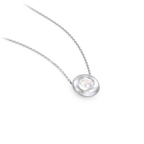 Solitaire 4mm Round Gemstone Pendant – Sterling Silver with Cubic Zirconia