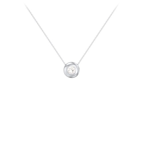 Solitaire 4mm Round Gemstone Pendant – Sterling Silver with Cubic Zirconia