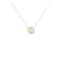 Solitaire 4mm Round Gemstone Pendant – 10K Yellow Gold with Peridot
