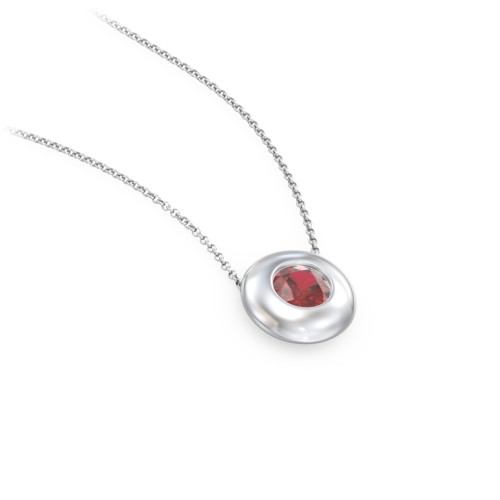 Solitaire 5mm Round Gemstone Pendant