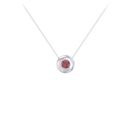 Solitaire 5mm Round Gemstone Pendant in 925 Sterling Silver with Ruby