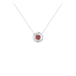 Solitaire 5mm Round Gemstone Pendant in 925 Sterling Silver with Garnet