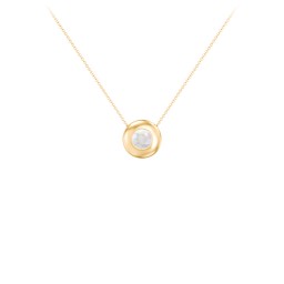 Solitaire 5mm Round Gemstone Pendant in 10K Solid Yellow Gold with Opal