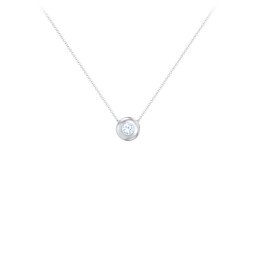 Solitaire 3mm Round Gemstone Pendant in 925 Sterling Silver with Aquamarine
