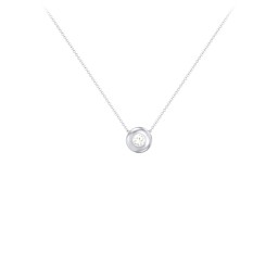 Solitaire 3mm Round Gemstone Pendant in 925 Sterling Silver with Cubic Zirconia