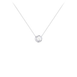 Solitaire 3mm Round Gemstone Pendant in 925 Sterling Silver with Diamond