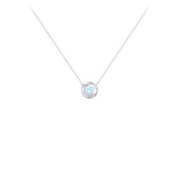 Solitaire 3mm Round Gemstone Pendant in 925 Sterling Silver with Blue Topaz