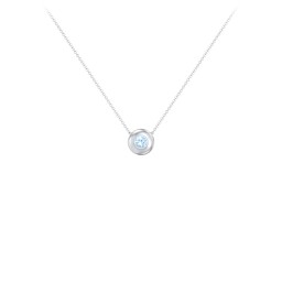 Solitaire 3mm Round Gemstone Pendant in 925 Sterling Silver with Blue Topaz
