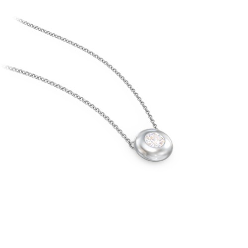 Solitaire 3mm Round Gemstone Pendant – Sterling Silver with Cubic Zirconia