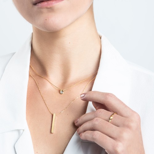 Teardrop Pendant with Gemstone