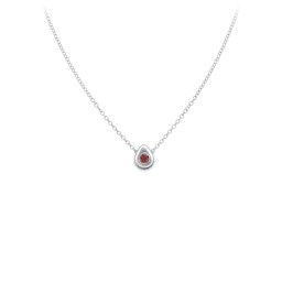 Teardrop Pendant with Gemstone in 925 Sterling Silver with Garnet
