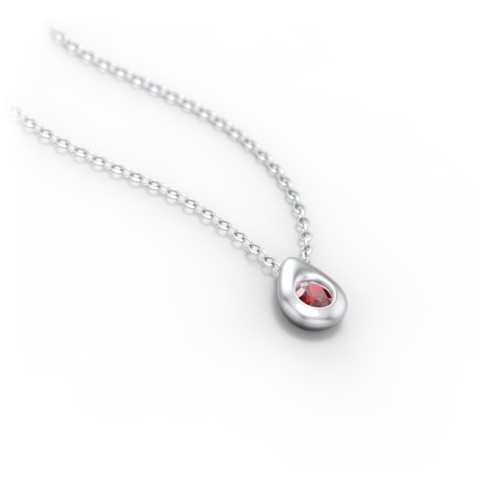 Teardrop Pendant with Gemstone