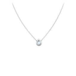 Teardrop Pendant with Gemstone in 925 Sterling Silver with Aquamarine