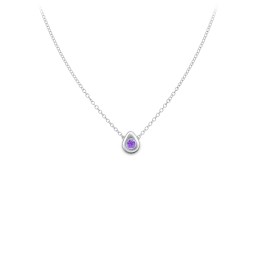 Teardrop Pendant with Gemstone in 925 Sterling Silver with Amethyst