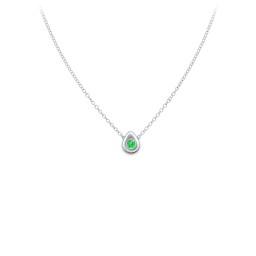 Teardrop Pendant with Gemstone in 925 Sterling Silver with Emerald