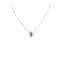 Teardrop Pendant with Gemstone in 925 Sterling Silver with Ruby