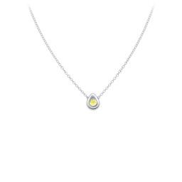 Teardrop Pendant with Gemstone in 925 Sterling Silver with Citrine
