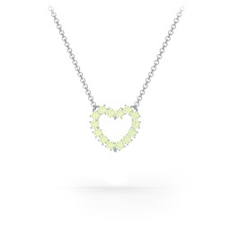 Dual Birthstone Heart Pendant in 925 Sterling Silver with Peridot
