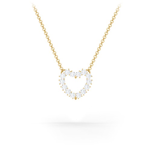 Dual Birthstone Heart Pendant – 10K Yellow Gold with Diamond
