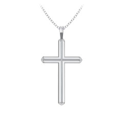 Cross Pendant with Heart Bars – Sterling Silver