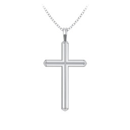 Cross Pendant with Heart Bars in 925 Sterling Silver