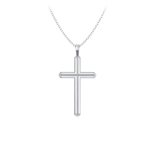 Cross Pendant with Heart Bars – Sterling Silver