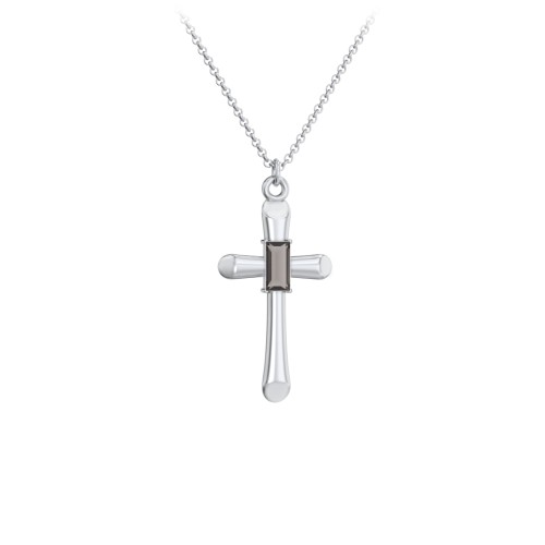 Mini Cross with Baguette Birthstone