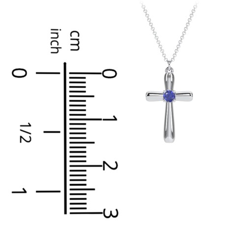 Mini Cross with Birthstone – 10K Yellow Gold with Opal