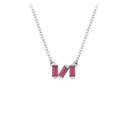 Baguette Scatter Necklace in 925 Sterling Silver with Ruby, Pink Tourmaline, Citrine, and Emerald