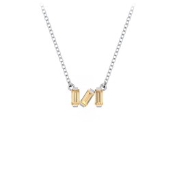 Baguette Scatter Necklace in 925 Sterling Silver with Citrine, Pink Tourmaline, Ruby, and Emerald