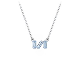 Baguette Scatter Necklace in 925 Sterling Silver with Blue Topaz, Pink Tourmaline, Ruby, Citrine, and Emerald