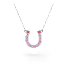 Horseshoe Pendant with Gemstones in 925 Sterling Silver