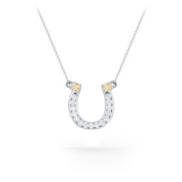 Horseshoe Pendant with Gemstones in 925 Sterling Silver with Citrine and White Premium Zirconia