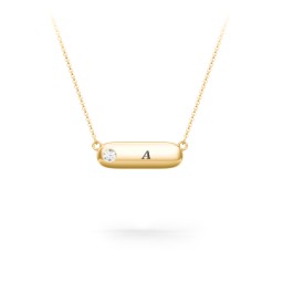 Mini Capsule Pendant with Birthstone