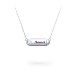 Mini Capsule Pendant with Birthstone