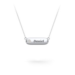 Mini Capsule Pendant with Birthstone in 925 Sterling Silver with Opal