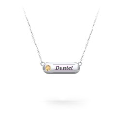 Mini Capsule Pendant with Birthstone