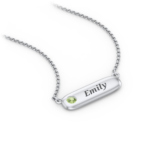 Mini Capsule Pendant with Birthstone