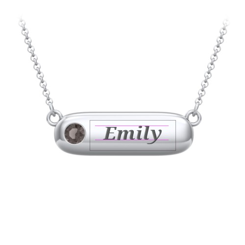 Mini Capsule Pendant with Birthstone