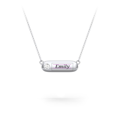 Mini Capsule Pendant with Birthstone