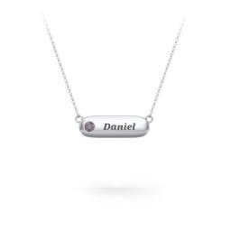 Mini Capsule Pendant with Birthstone in 925 Sterling Silver with Alexandrite