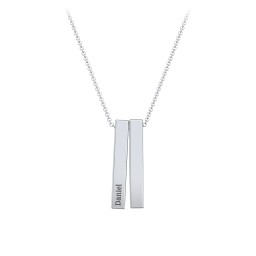 Multi Vertical 3D Bar Pendant with Engravings in 925 Sterling Silver