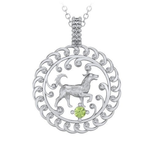 Year of the Dog Chinese Zodiac Medallion Necklace