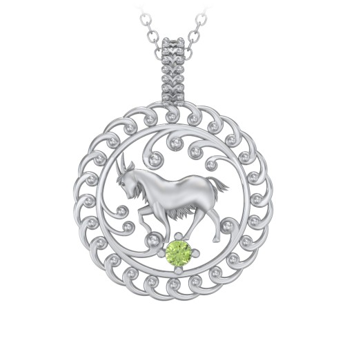 Year of the Goat Chinese Zodiac Medallion Necklace